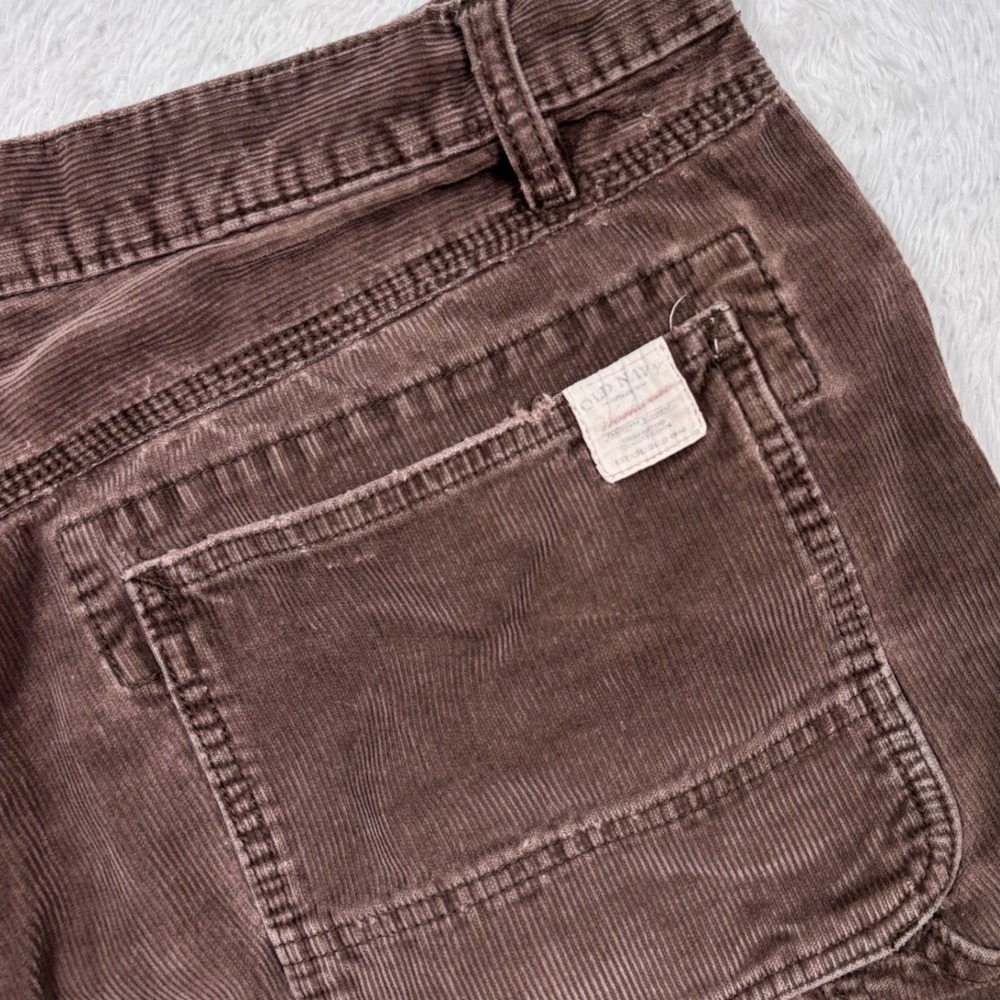 Y2K Old Navy Corduroy Shorts Mens 38 Brown Carpenter Distressed Utility Street
